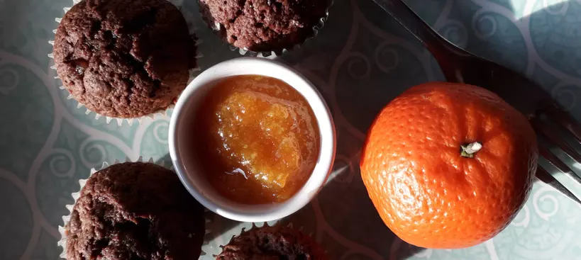 Csokis muffin mandarinlekvárral című cikk borítóképe