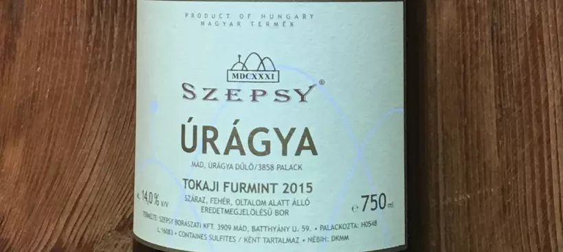 Szepsy Pince: Úrágya Furmint 2015 című cikk borítóképe